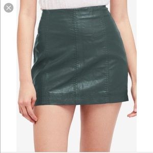 Free people vegan leather green mini skirt
